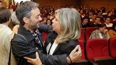 Ferreiro, a su llegada al instituto Puga Ram�n. 