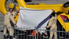 Traslado el piloto Fernando Alonso en helic�ptero tras su accidente en Montmel�. 