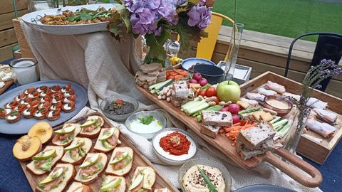 Detalle de un cátering servido por Late Food and Catering