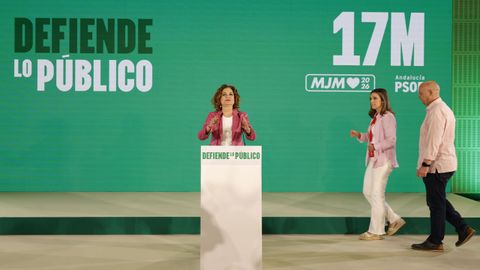 Mar�a Jes�s Montero comparece ante la prensa para valorar los resultados de las elecciones andaluzas. 