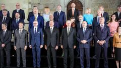 Algunos de los l�deres reunidos este jueves en la cumbre de Praga
