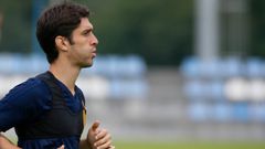 Forlin Real Oviedo Requexon Horizontal.Forlin durante el entrenamiento en El Requexon