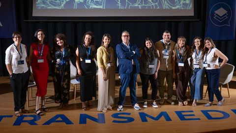 Foto de familia no evento conmemorativo do 20 aniversario de Transmedia Comunicaci�n.