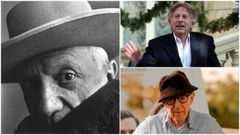 A la izquierda, Pablo Picasso; encima,�Roman Polanski y debajo, Woody Allen. Tres figuras analizadas por Dederer