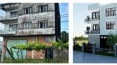 La realidad y el proyecto. Los profesionales del sector en Barbanza se�alan que hay en el mercado inmuebles con muchas posibilidades, pero los clientes no siempre son capaces de ver todo su potencial antes de decidirse a comprar. Por eso, en la inmobiliaria Miraben disponen de recreaciones virtuales que muestran a escala real las posibilidades que ofrece un viejo edificio que est� en venta en Cesp�n y que cuenta con dos viviendas y bajo-cubierta aprovechable.