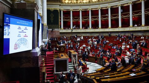 Imagen de la Asamblea Nacional de Francia en el momento de la votaci�n.