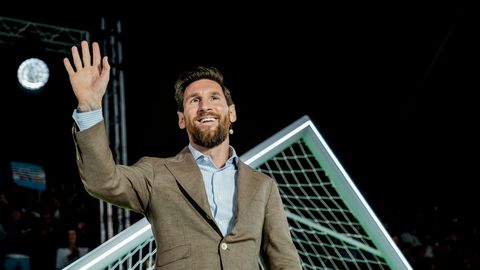 Acto de Leo Messi en el Palacio de los Deportes de Oviedo
