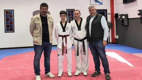Calo, Abeijón, Carou y Caamaño, en las instalaciones del Ludus.