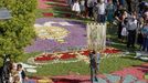 Imagen de archivo de la alfombra, con el escudo de Leiro