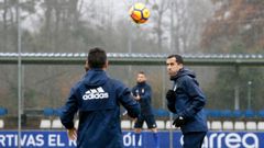 Linares Requexon Real Oviedo.Linares, durante un entrenamiento en El Requexon