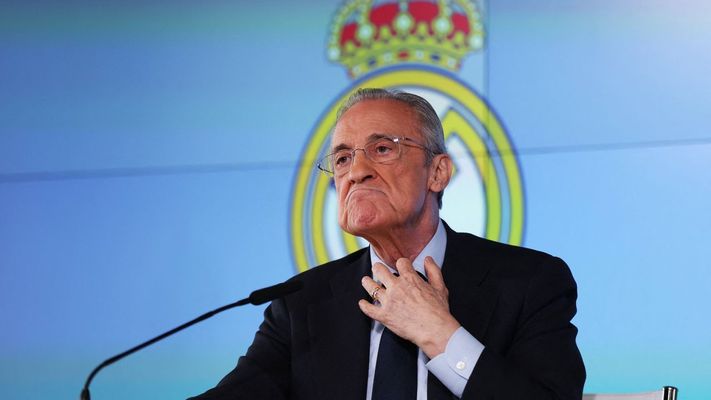 Florentino P�rez durante su rueda de prensa del pasado lunes.
