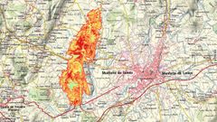 Grados de severidad. Uno de los mapas realizados por el ingeniero forestal Celso Coco indica en qu� medida afect� el fuego a la vegetaci�n en las zonas quemadas. El rojo significa muy afectado; el naranja, bastante afectado; el amarillo, levemente afectado y el verde, sin afectar