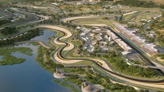 Imagen difundida en las redes sociales de la F�rmula 1 sobre el nuevo circuito en Ruanda.