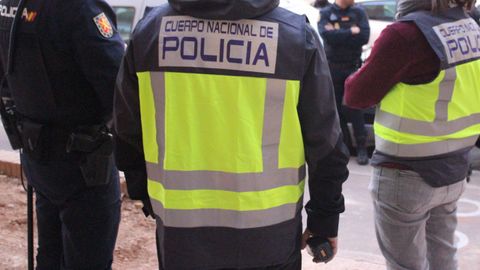 Varios agentes de la Polica Nacional en Valencia.