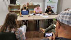 Rueda de prensa de Coalici�n de Centro Democr�tico, el nuevo partido de los exconcejales de DO, este jueves en Ourense.