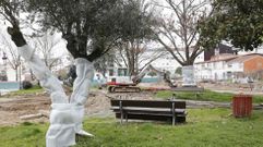 Protesta en Monforte contra la reforma del Parque dos Condes