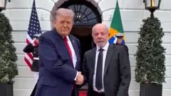 Imagen difundida por el presidente brasile�o sobre el encuentro del que no hubo rueda de prensa conjunta
