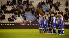 Minuto de silencio durante el Dpor-Mlaga en Riazor.