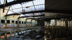 Montaje fotogr�fico de la muestra de Benjam�n Men�ndez en el Museo de Bellas Artes de Asturias