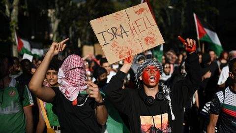 Manifestacin en apoyo a Gaza en Barcelona