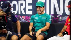 Fernando Alonso.Fernando Alonso en rueda de prensa