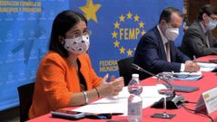 La ministra de Pol�tica Territorial, Carolina Darias, y el presidente de la FEMP, Abel Caballero, este mi�rcoles