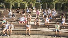 Algunos de los estudiantes premiados de los centros educativos de Cambre
