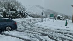 Nevada en la frontera del concello de Baltar con Portugal
