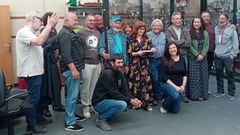 Tri�anes y otros miembros de los Amigos da Dorna Meca