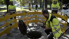 Tecnolog�a dron para revisar la red de saneamiento
