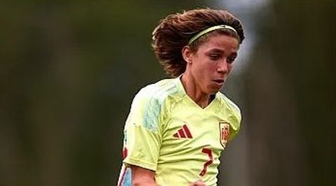 El canterano del Celta Mateo Quintana, con la selecci�n espa�ola sub-14.
