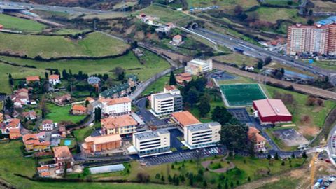 Vista area de las instalaciones de FUNDOMA en Oviedo