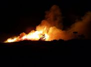 Llamas en Doni�os, durante el incendio del domingo. 