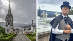 <span lang= gl >Vista da necrpole e o gua nunha visita que conduiu polo camposanto de Ortigueira hai uns das</span>