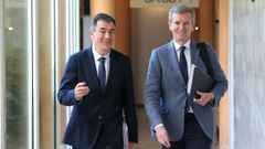El conselleiro de Educaci&oacute;n, Rom&aacute;n Rodr&iacute;guez, y el presidente de la Xunta, Alfonso Rueda.