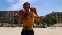 Jos Luis Lago, O Boxeador de Sanxenxo, en sus tiempos mozos, cuando competa.