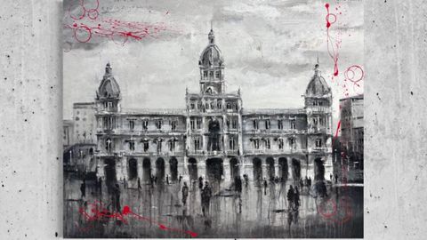 2.000�euros. �scar Cabana (A Coru�a, 1980). Mar�a Pita. T�cnica mixta sobre lienzo