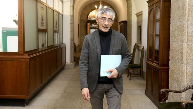 Jos� Manuel Pichel en el 2023, cuando anunci� su dimisi�n tras trascender su relaci�n con Desproi.