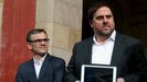 Josep Maria Jov Llad, uno de los detenidos hoy, junto a Oriol Junqueras