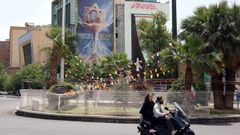 Imagen de nuevos murales alusivos al conflicto en la ciudad de Teher�n