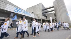 Marcha de m�dicos en el Hospital Montecelo, en Pontevedra, el pasado mi�rcoles