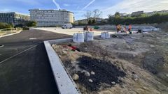 Visita a las obras del futuro parque urbano de A Parda, en Pontevedra