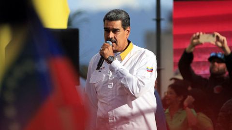 Maduro, el sbado durante la contramanifestacin chavista, en Caracas.