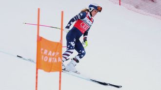 Lindsey Vonn, con cara de dolor tras la ca�da. 