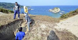 Excavaci�n en Os Moutill�ns, en busca de vestigios de ocupaci�n vikinga. 