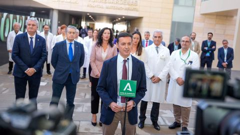 Imagen del presidente de la Diputacin de Almera, Javier Aureliano Garca en un acto en el Hospital Universitario Torrecrdenas de la ciudad, este lunes 