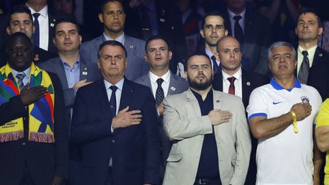 Jair Bolsonaro, en el partido inaugural entre Brasil y Bolivia, en la Copa Amrica de Ftbol, en Sao Paulo