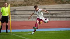 El canterano del Celta Mateo Sobral, durante el partido con Espa�a sub-18 ante Costa de Marfil.