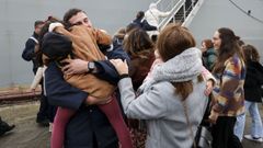 Emocionante recibimiento al buque Patio en los muelles de Navantia