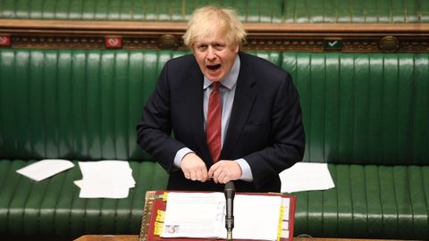 Boris Johnson, durante su comparecencia este mi�rcoles en la C�mara de los Comunes